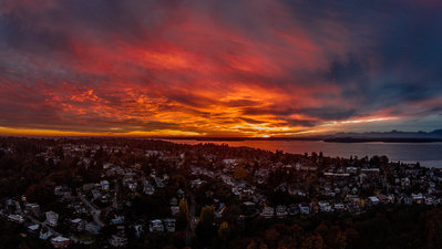 Sunset over west seattle