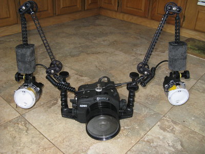 Comes with:<br />2 Aquatica dovetail bases<br />2 Aquatica TLC arms 4&quot;x11x11<br />2 SEA AND SEA YSD1 strobes with dual sync cords<br />1 sola 800 focus light<br />Aquatica 4&quot; dome port with Aquatica dome extension<br />Aquatica macro port<br />2 Aquatica port covers<br />Aquatica moisture meters<br />Tokina lens 10-17mm<br />Aquatica zoom gear for Tokina lens<br />8 arm floats<br />Aquatica o-ring rebuild kit<br /><br />7000. invested asking $2000