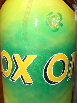 Close-up of the Nitrox &quot;Sticker&quot;. Do you see the octopus tentacles in the background?